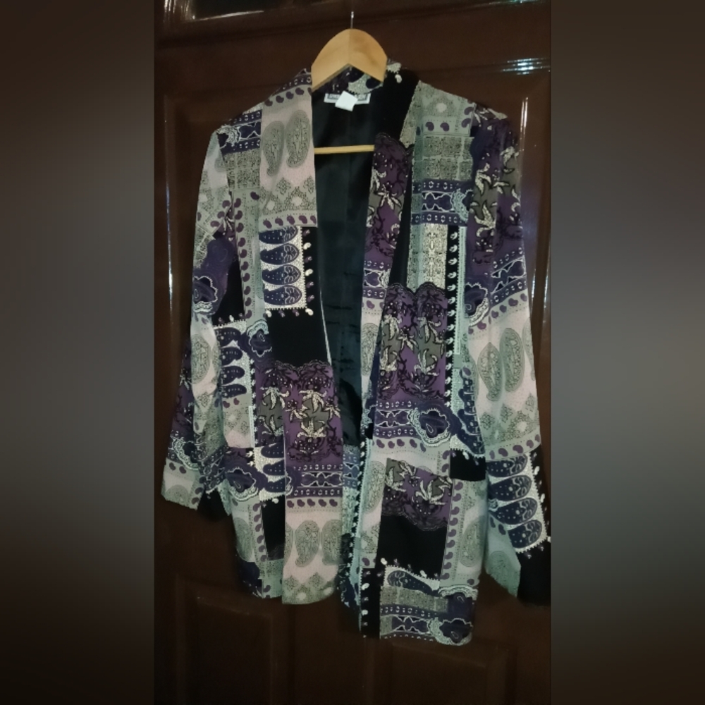 Dress Barn Multicolor Patchwork Jacket